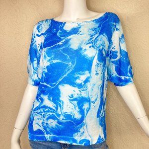 Luisa Ricci S Sweater Blue Marble NWT
